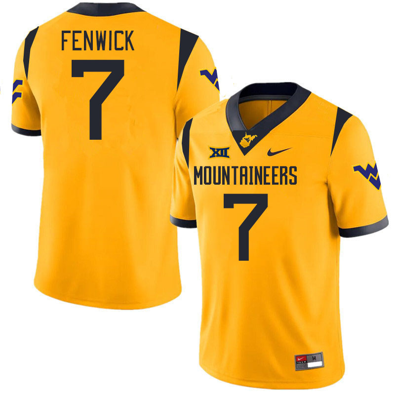 Men #7 Abe Fenwick West Virginia Mountaineers College 2024 New Uniforms Football Jerseys Stitched Sa